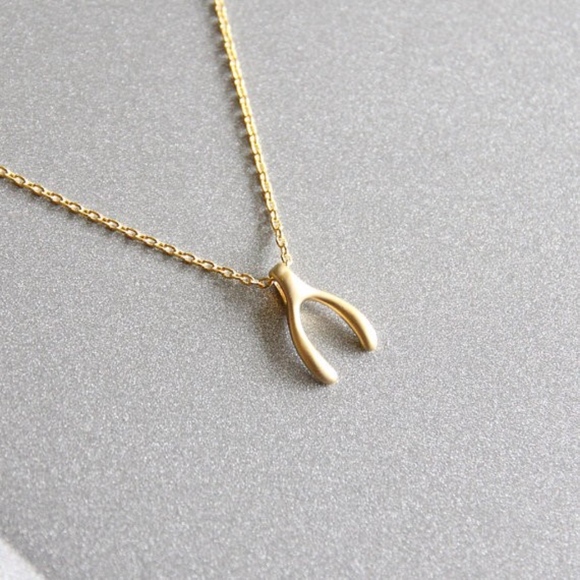 Wishbone Necklace Dainty Delicate Pendant Necklace - Picture 5 of 6